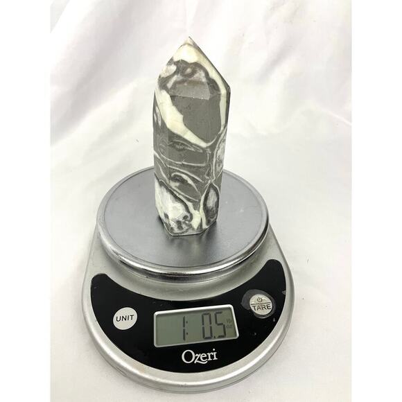 Zebra Jasper Crystal 5" Tall Natural Healing Stone Tower 467g - Picture 11 of 14